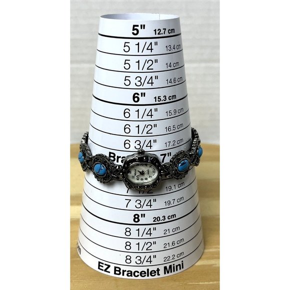 Marce VTGl Mother of Pearl Face Faux Turquoise Watch (Needs Battery Untested) - Picture 5 of 7